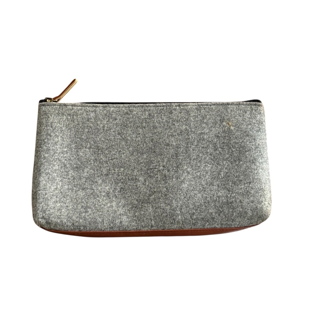Procase Wool Travel Accessories Case For USB Cables Zipper Pouch Leather Trim